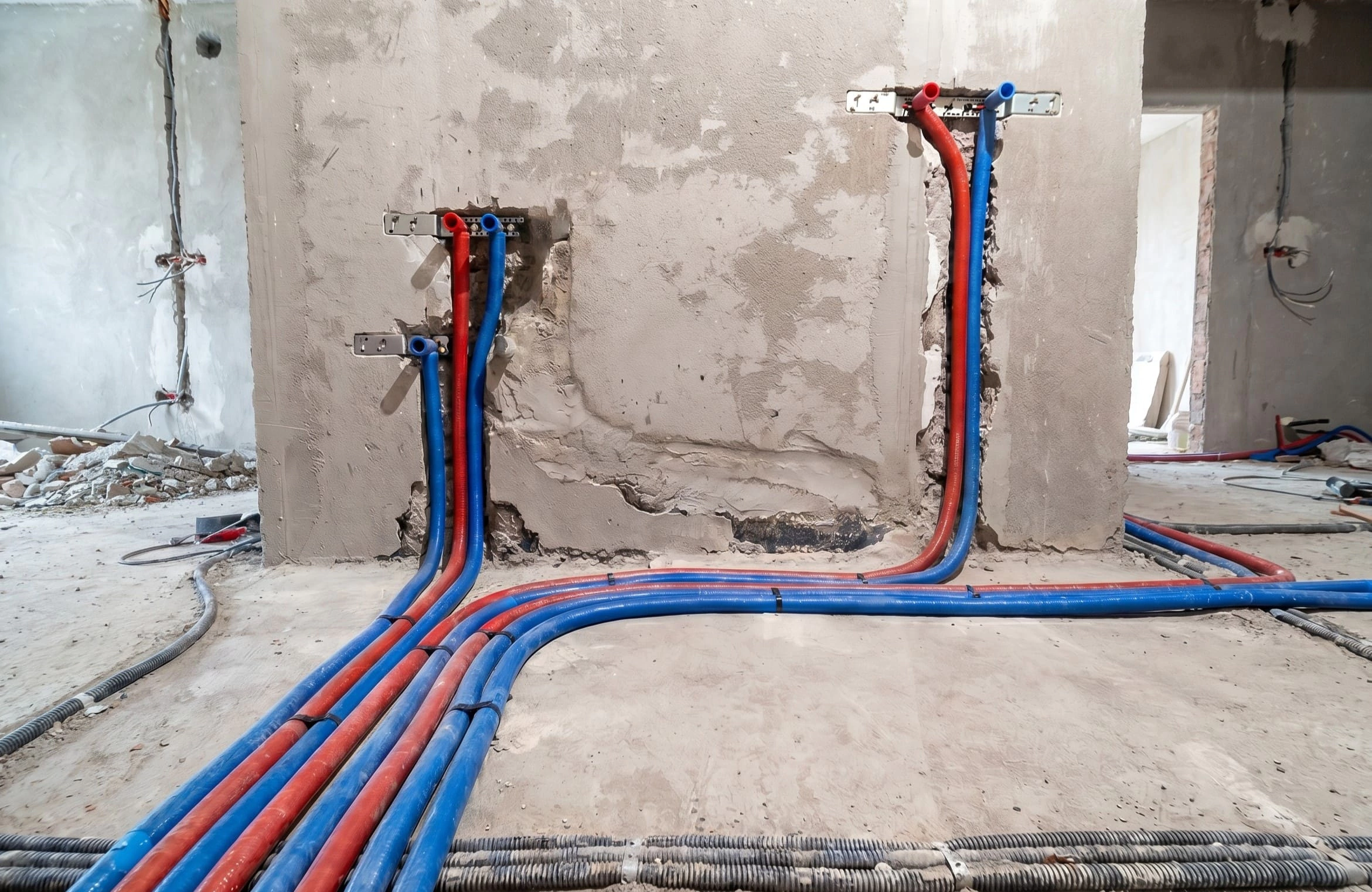 Разводка труб водоснабжения